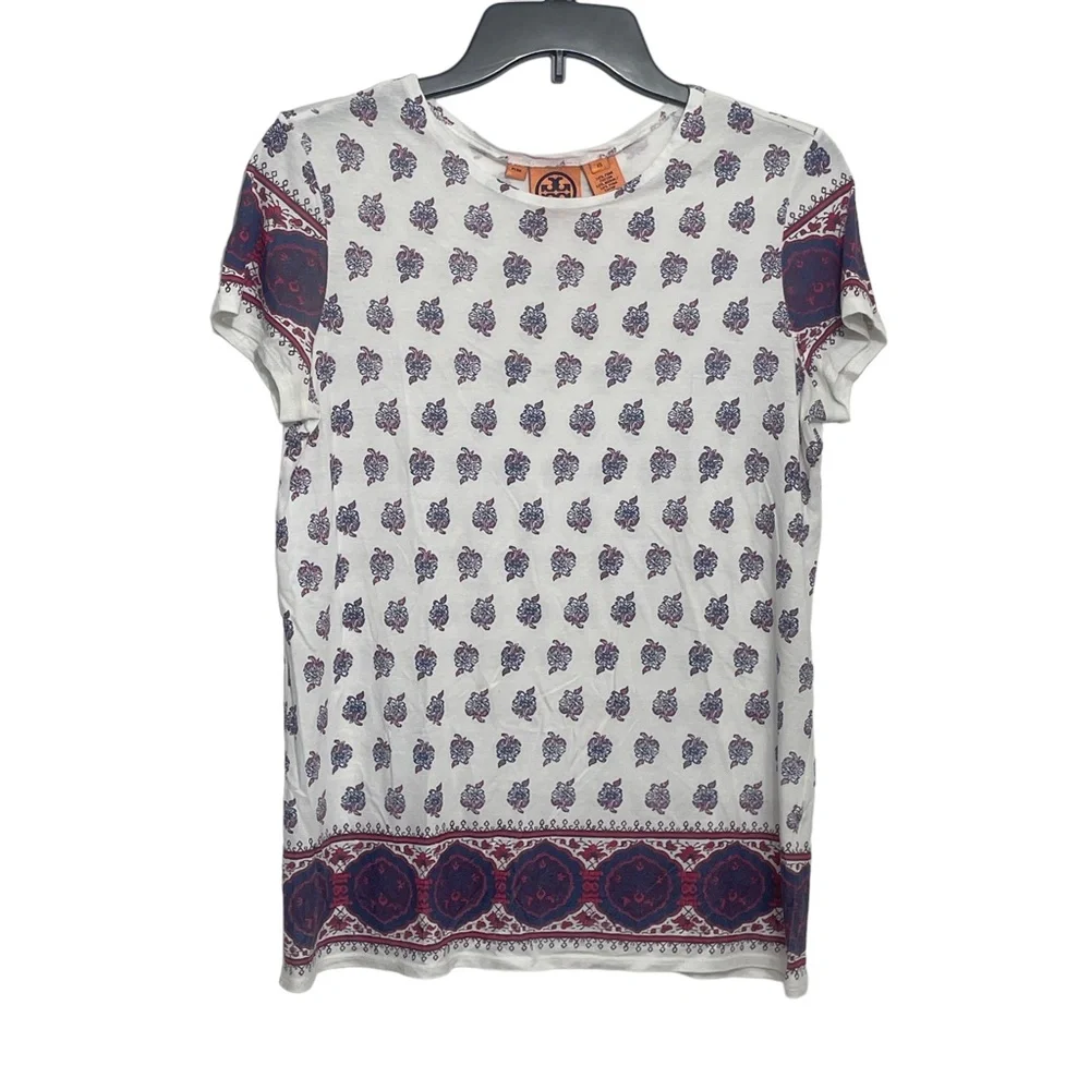 Tory Burch XS White Print‎ Pullover Ladies Top
